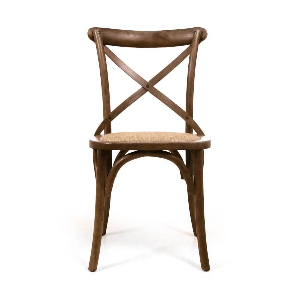Cadeira Assento em Rattan Paris - Madeira Carvalho - Kit 2 Cadeiras