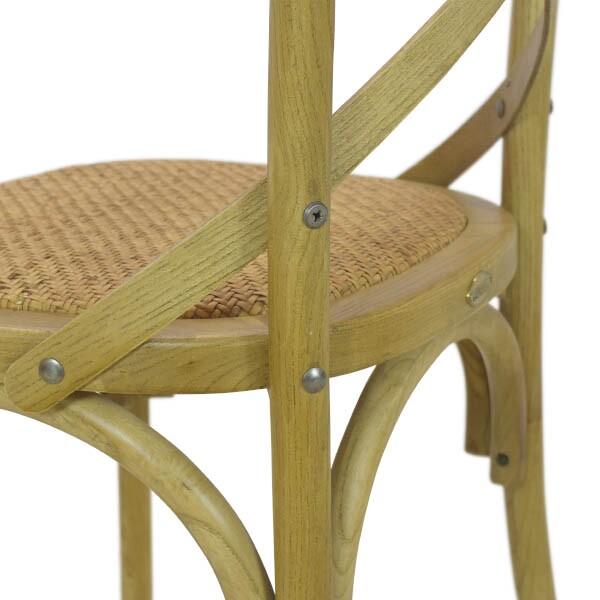 Cadeira Assento em Rattan Paris - Madeira Carvalho - Kit 2 Cadeiras
