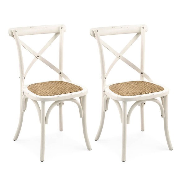 Cadeira Assento em Rattan Paris - Madeira Carvalho Provenal - Kit 2 Cadeiras