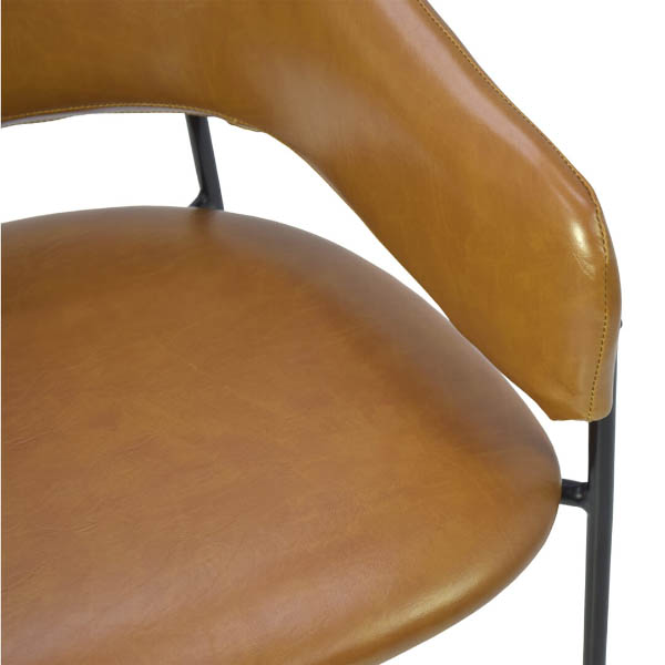 Cadeira Estofada Bristol - Estrutura em Aço Cadeira Estofada Bristol - Estrutura em Aço - Estrutura Preta + Tecido Câmel 62