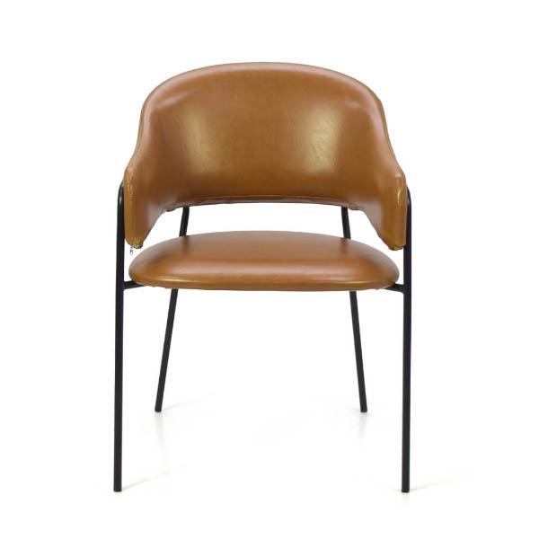 Cadeira Estofada Bristol - Estrutura em Aço Cadeira Estofada Bristol - Estrutura em Aço - Estrutura Preta + Tecido Câmel 62