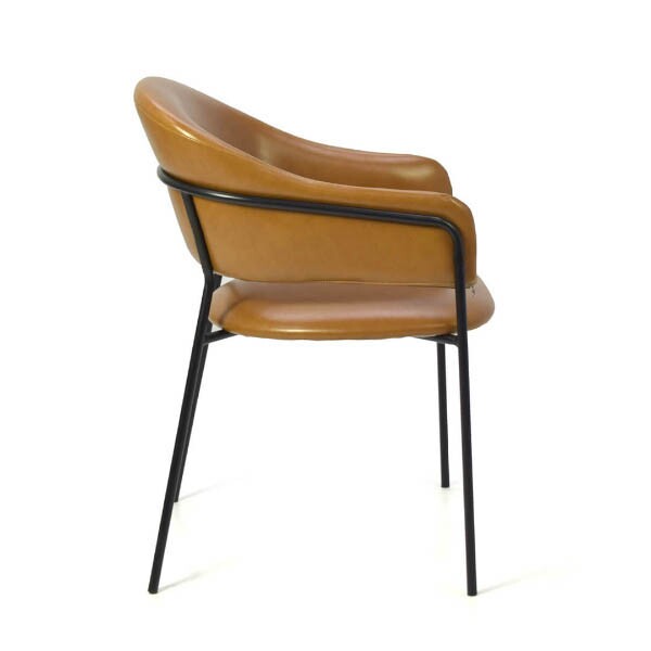 Cadeira Estofada Bristol - Estrutura em Ao - Estrutura Preta + Tecido Cmel 62