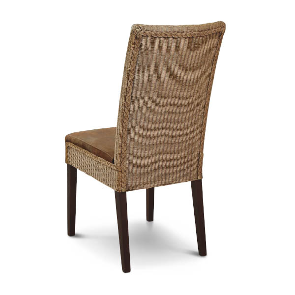 Cadeira Estofada Ibiza - Encosto em Rattan - Kit 2 Cadeiras