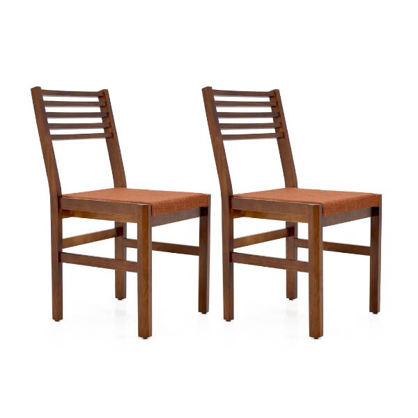 Cadeira Estofada Legno - Madeira Macia - Kit 2 Cadeiras