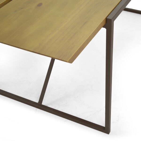 Mesa de Jantar 200cm Lumber - Madeira Macia com Ps Ferro