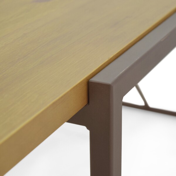 Mesa de Jantar 200cm Lumber - Madeira Macia com Ps Ferro