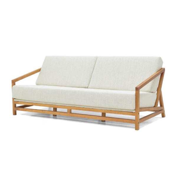 Sof 3 Lugares com Almofada Removveis Lexo - Madeira Macia