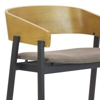 Banqueta Alta Estofada Coller - Madeira e Ferro