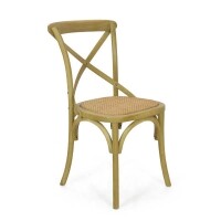 Cadeira Assento em Rattan Paris - Madeira Carvalho - Kit 2 Cadeiras