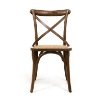 Cadeira Assento em Rattan Paris - Madeira Carvalho - Kit 2 Cadeiras