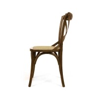 Cadeira Assento em Rattan Paris - Madeira Carvalho - Kit 2 Cadeiras