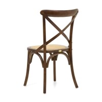 Cadeira Assento em Rattan Paris - Madeira Carvalho - Kit 2 Cadeiras