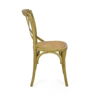 Cadeira Assento em Rattan Paris - Madeira Carvalho - Kit 2 Cadeiras