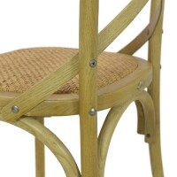 Cadeira Assento em Rattan Paris - Madeira Carvalho - Kit 2 Cadeiras