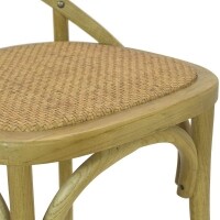 Cadeira Assento em Rattan Paris - Madeira Carvalho - Kit 2 Cadeiras