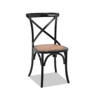 Cadeira Assento em Rattan Paris - Madeira Carvalho Provenal - Kit 2 Cadeiras
