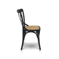 Cadeira Assento em Rattan Paris - Madeira Carvalho Provenal - Kit 2 Cadeiras