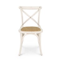 Cadeira Assento em Rattan Paris - Madeira Carvalho Provenal - Kit 2 Cadeiras