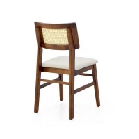 Cadeira Assento Estofada Encosto Palha Sinttica Oslo - Madeira Macia - Kit 2 Cadeiras