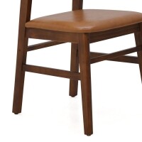 Cadeira Assento Estofada Encosto Palha Sinttica Oslo - Madeira Macia - Kit 2 Cadeiras