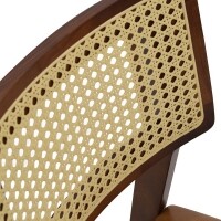 Cadeira Assento Estofada Encosto Palha Sinttica Oslo - Madeira Macia - Kit 2 Cadeiras
