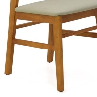 Cadeira Assento Estofada Encosto Palha Sinttica Oslo - Madeira Macia - Kit 2 Cadeiras