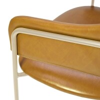 Cadeira Estofada Bristol - Estrutura em Ao - Estrutura Champagne + Tecido Cmel 62