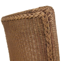 Cadeira Estofada Ibiza - Encosto em Rattan - Kit 2 Cadeiras