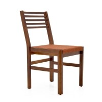 Cadeira Estofada Legno - Madeira Macia - Kit 2 Cadeiras - Castanho canela