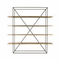 Estante 4 Prateleiras Lumber - Madeira Macia e Ferro