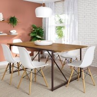 Mesa de Jantar 200cm Lumber - Madeira Macia com Ps Ferro