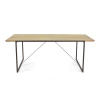 Mesa de Jantar 200cm Lumber - Madeira Macia com Ps Ferro