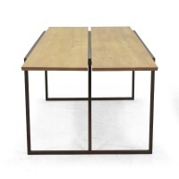 Mesa de Jantar 200cm Lumber - Madeira Macia com Ps Ferro