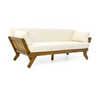 Sof 3 Lugares com Almofada Removveis Voss - Madeira Macia