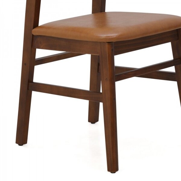 Cadeira Assento Estofada Encosto Palha Sinttica Oslo - Madeira Macia - Kit 2 Cadeiras