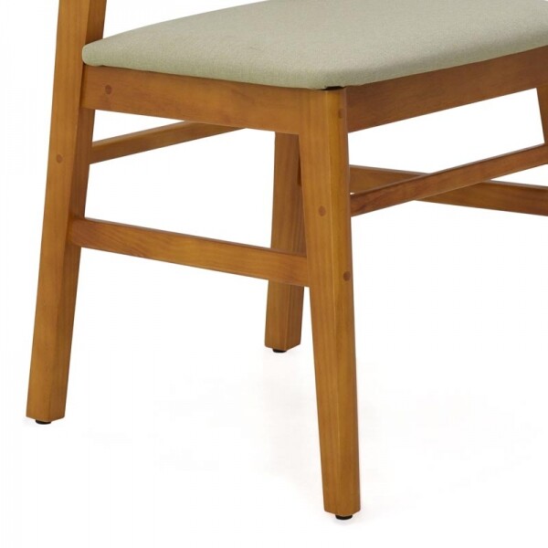 Cadeira Assento Estofada Encosto Palha Sinttica Oslo - Madeira Macia - Kit 2 Cadeiras