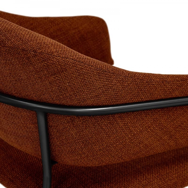 Cadeira Estofada Bristol - Estrutura em Aço Cadeira Estofada Bristol - Estrutura em Aço - Estrutura Preta + Tecido Braque Terracota