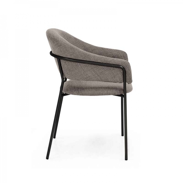 Cadeira Estofada Bristol - Estrutura em Aço Cadeira Estofada Bristol - Estrutura em Aço - Estrutura Preta + Tecido Braque Cinza