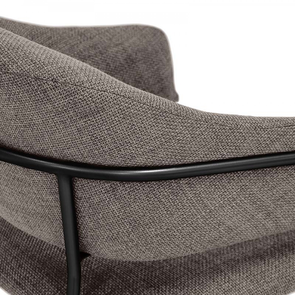 Cadeira Estofada Bristol - Estrutura em Aço Cadeira Estofada Bristol - Estrutura em Aço - Estrutura Preta + Tecido Braque Cinza