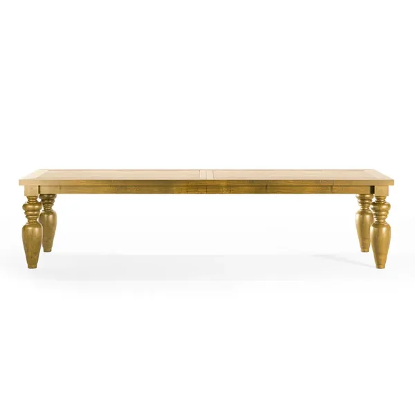 Mesa de Jantar Flower - Madeira Maciça 3,20m com Pés Torneados