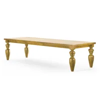 Mesa de Jantar Flower - Madeira Maciça 3,20m com Pés Torneados