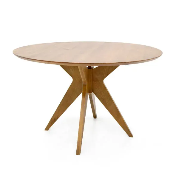 Mesa Redonda de Jantar 120cm Andría - Madeira Maciça
