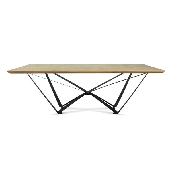 Mesa de Jantar Angra - Madeira Maciça com Pés Ferro