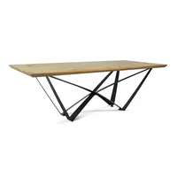Mesa de Jantar Angra - Madeira Maciça com Pés Ferro