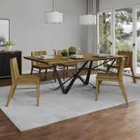 Mesa de Jantar Angra - Madeira Maciça com Pés Ferro