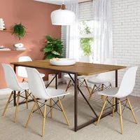 Mesa de Jantar 200cm Lumber - Madeira Maciça com Pés Ferro