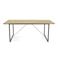 Mesa de Jantar 200cm Lumber - Madeira Maciça com Pés Ferro