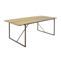 Mesa de Jantar 200cm Lumber - Madeira Maciça com Pés Ferro