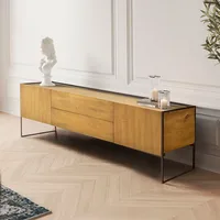 Buffet 2 Portas 2 Gavetas Lumber - Madeira Maciça e Ferro