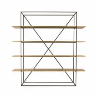 Estante 4 Prateleiras Lumber - Madeira Maciça e Ferro